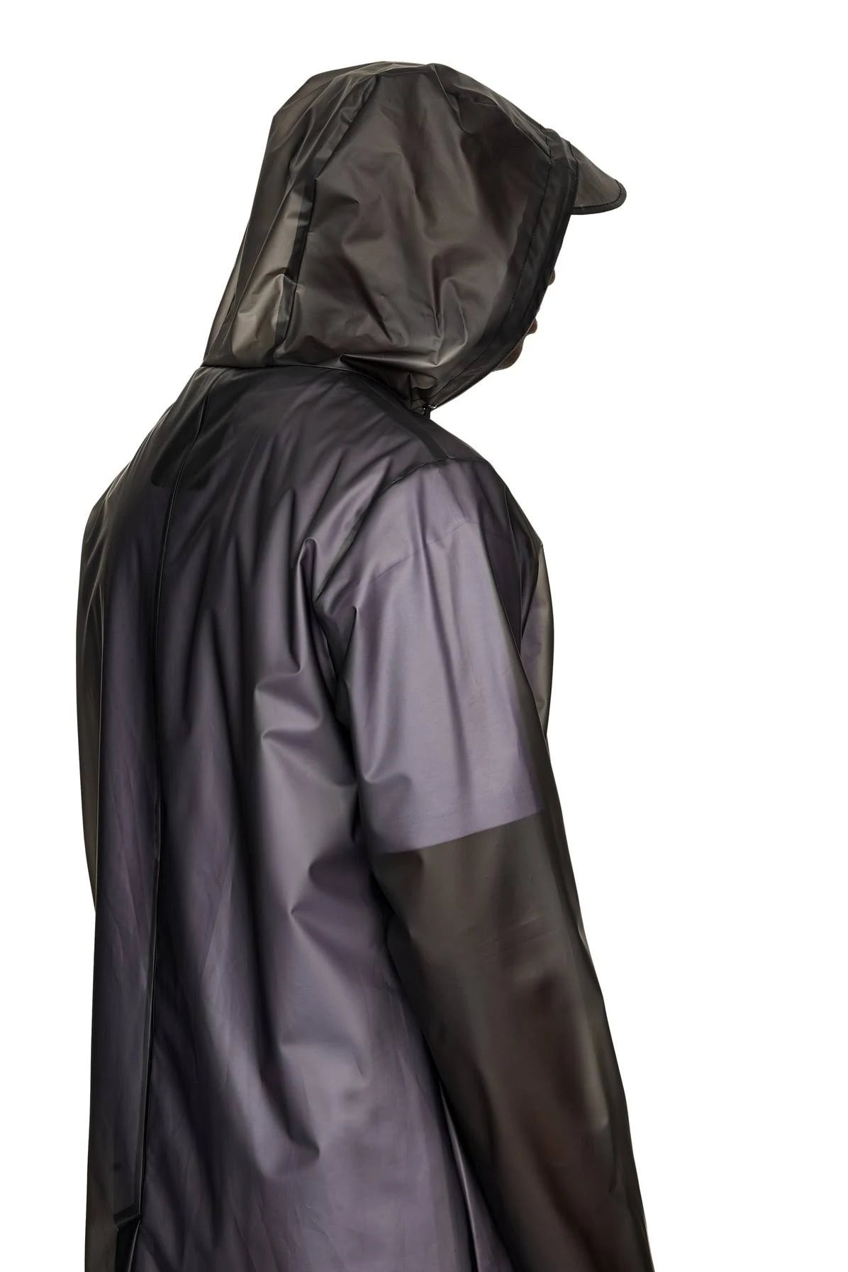Foggy Black Hooded Coat R5457