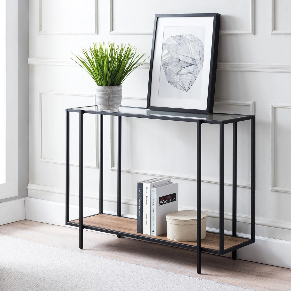 42" Wide Rectangular Console Table with MDF Shelf B795
