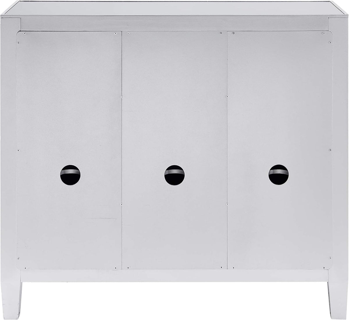 Mirrored Cabinet with Matte Silver Trim W918324