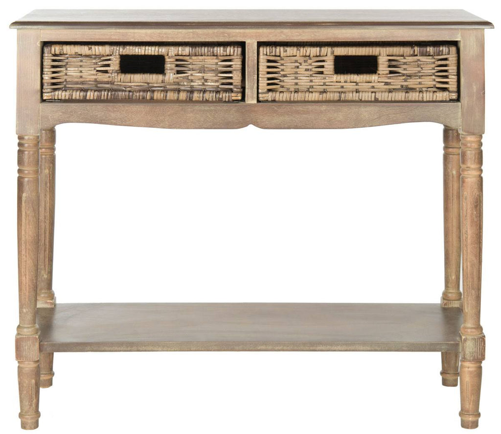2 Drawer Washed Natural Pine Console E513