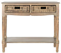 2 Drawer Washed Natural Pine Console E513