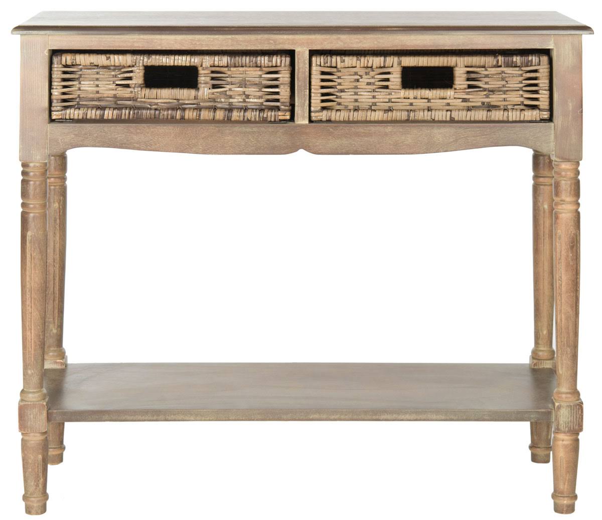 2 Drawer Washed Natural Pine Console E513