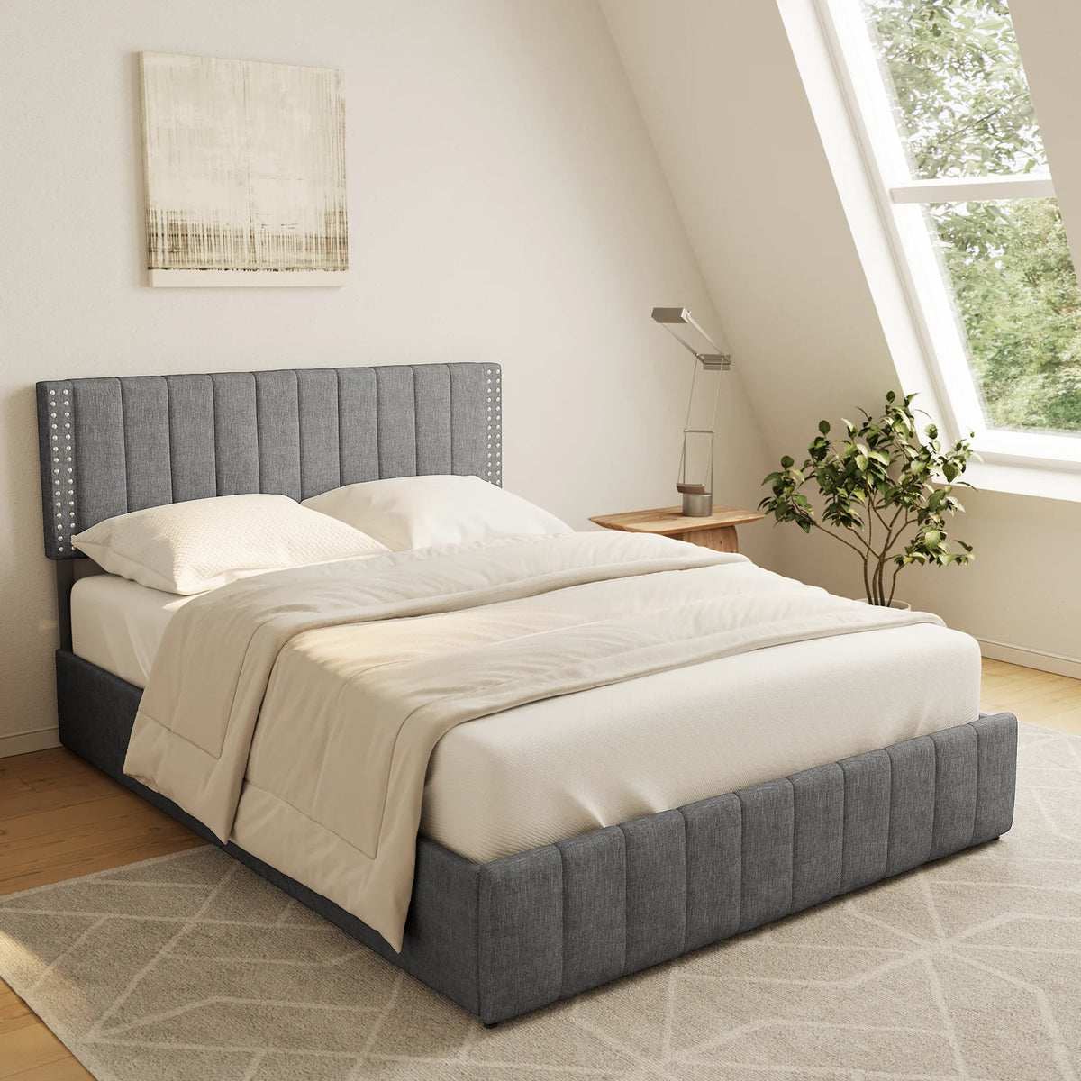 Queen Bed Frame with 4 Storage Drawers V59228
