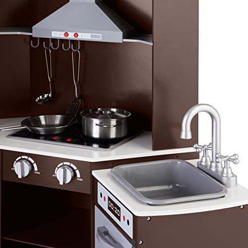 Kids Corner Wooden Kitchen Toy Playset with Stove, Oven, Sink, Fridge and Accessories J26089