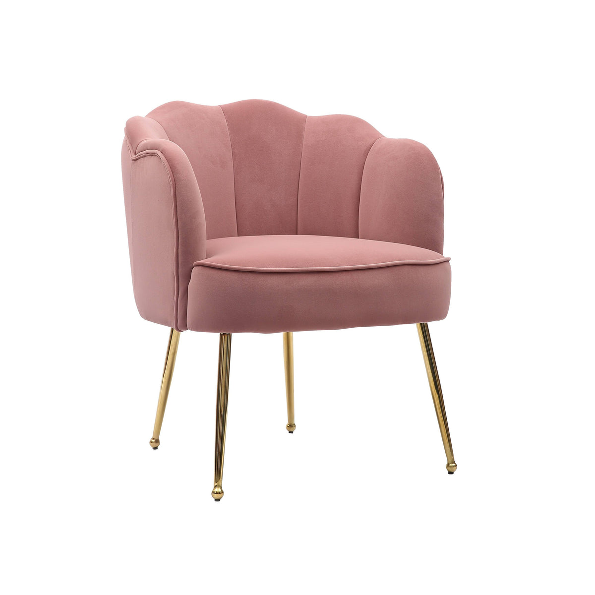Blue Velvet Accent Chair with Gold Metal Legs R928