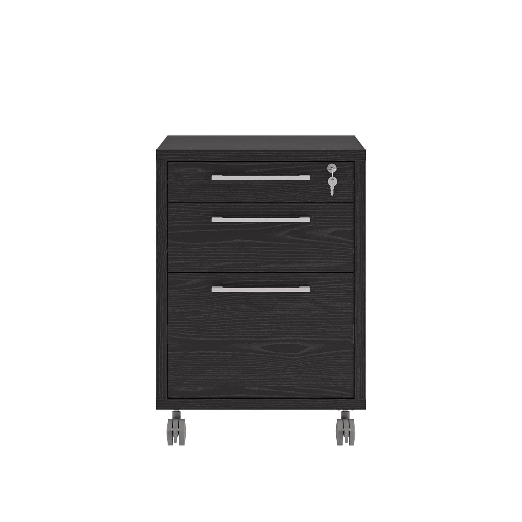 White 3 Drawer Mobile File Cabinet W88369