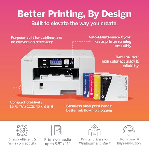 Sublimation Printer Starter Bundle with SubliJet UHD Inks and TruePix Sublimation Paper H6899