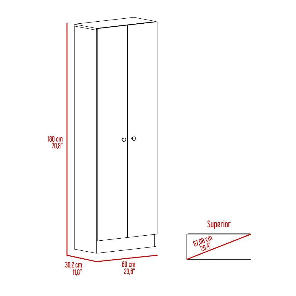 White Washed Oak 2-Door Storage Cabinet I2331