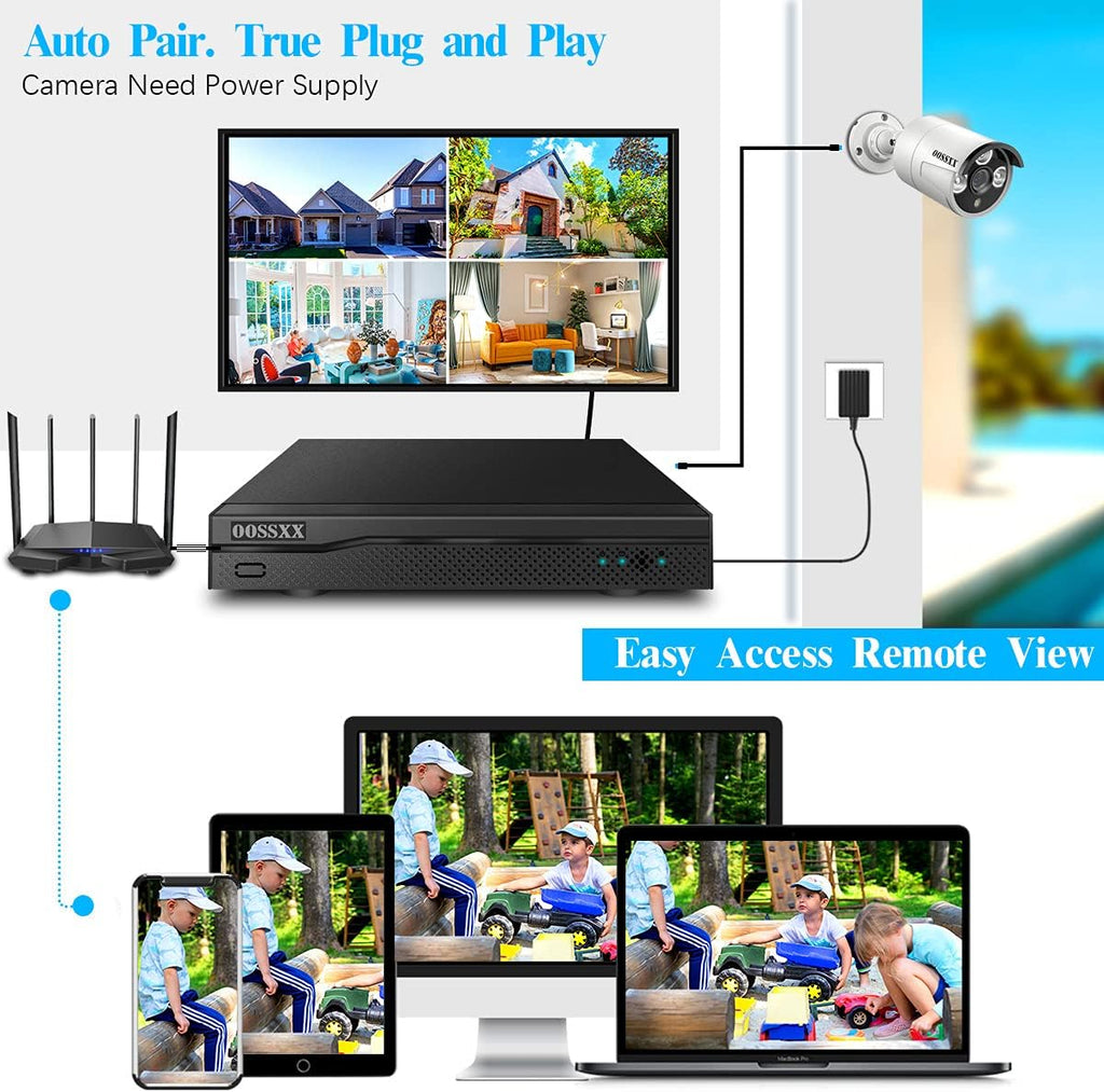8CH 5MP POE Security Camera System with 4TB Hard Drive X811
