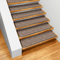 Set of 15 Skid-Resistant Carpet Stair Treads Black 8 in. x 23.5 in. Z193