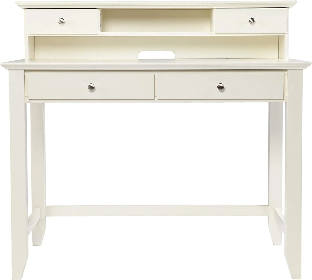 White Secretary Desk with Storage H42374