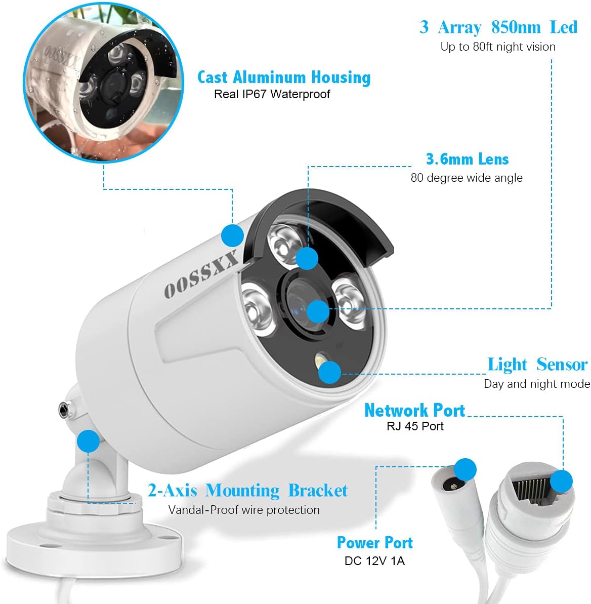 8CH 5MP POE Security Camera System with 4TB Hard Drive X811