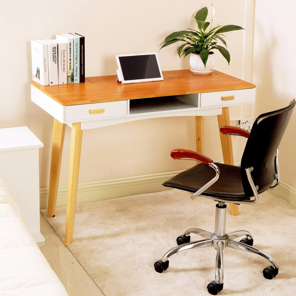 Solid Wood Computer Desk with Drawers E7625