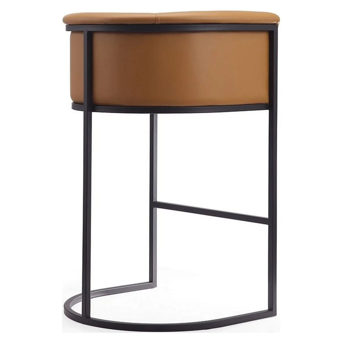 Camel and Black Metal Barstool (Set of 3) L13909