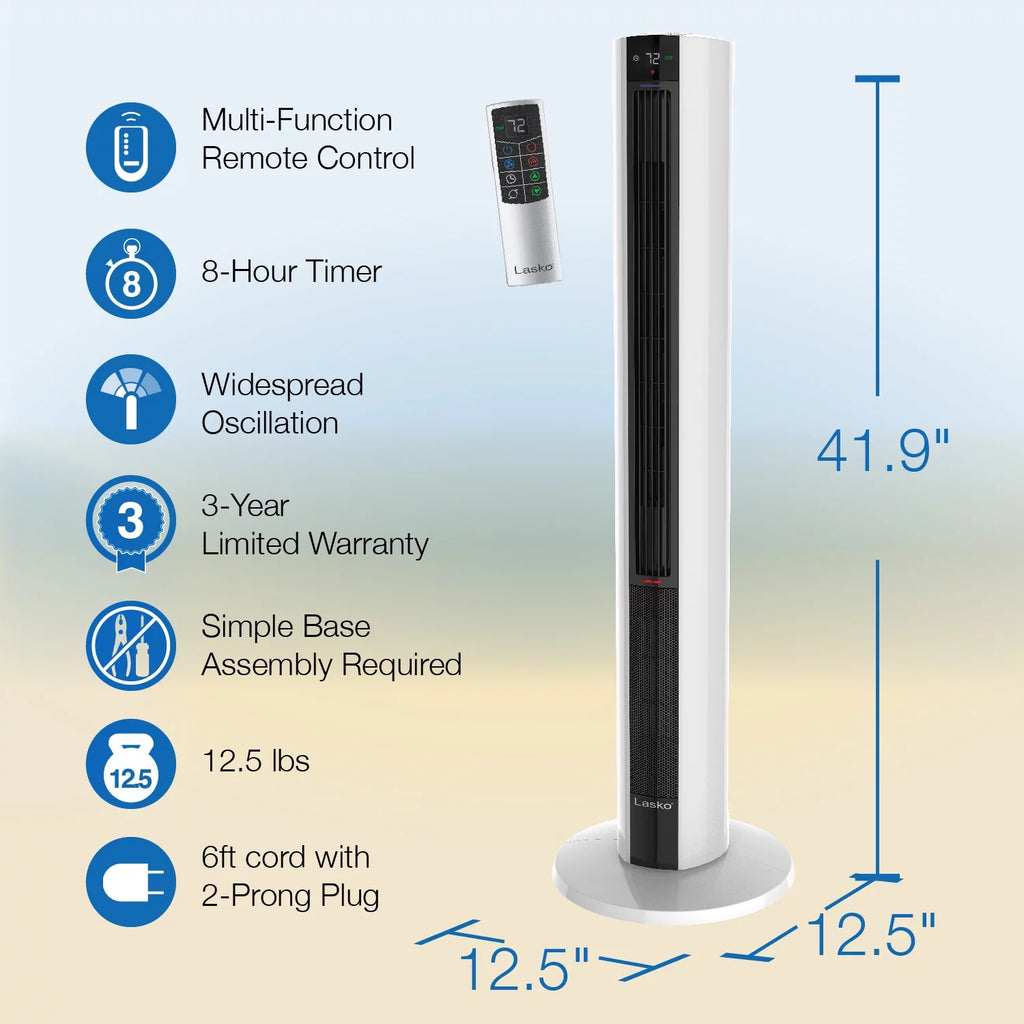 1500W Tower Fan & Space Heater with Timer and Remote B96516