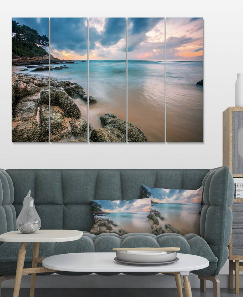Extra Large Seascape Art Canvas (5 Piece), 60x22 x 28x22 P528