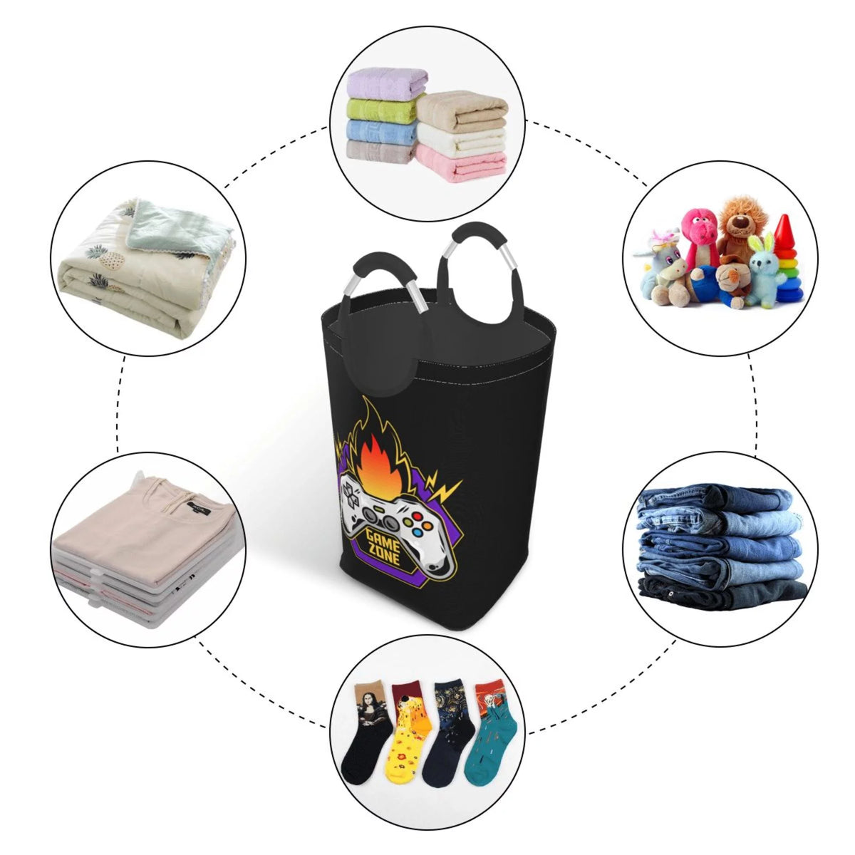 50L Rectangular Waterproof Foldable Laundry Hamper J95920