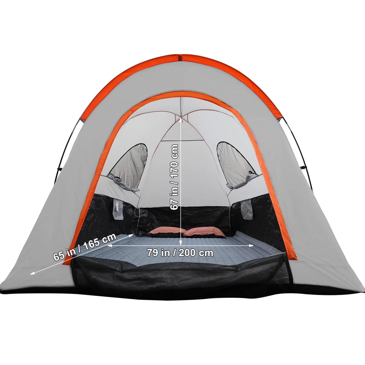 Waterproof Pickup Truck Bed Tent with Rainfly Carry Bag V44135