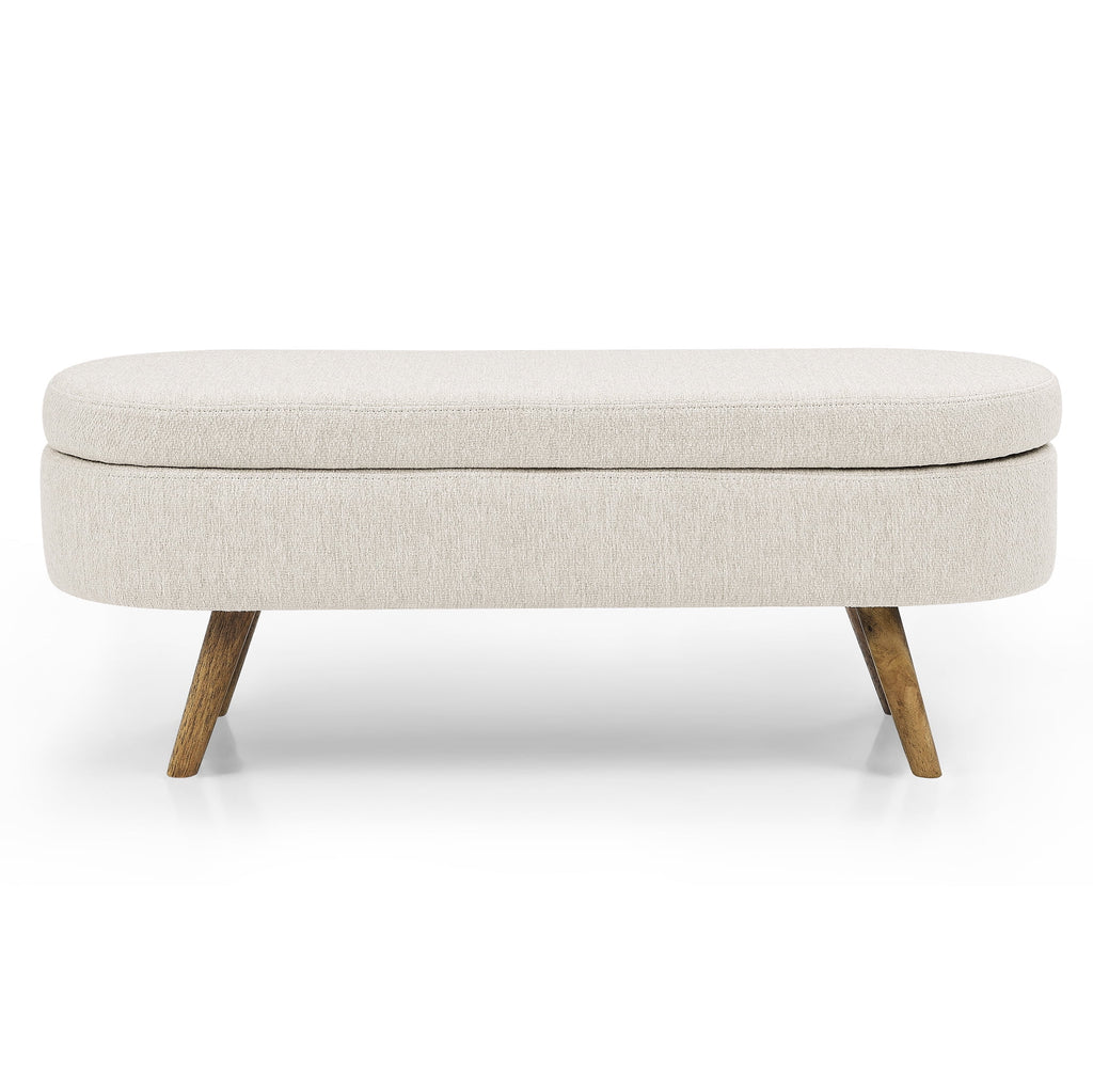 Oval Storage Bench with Rubber Wood Legs T776