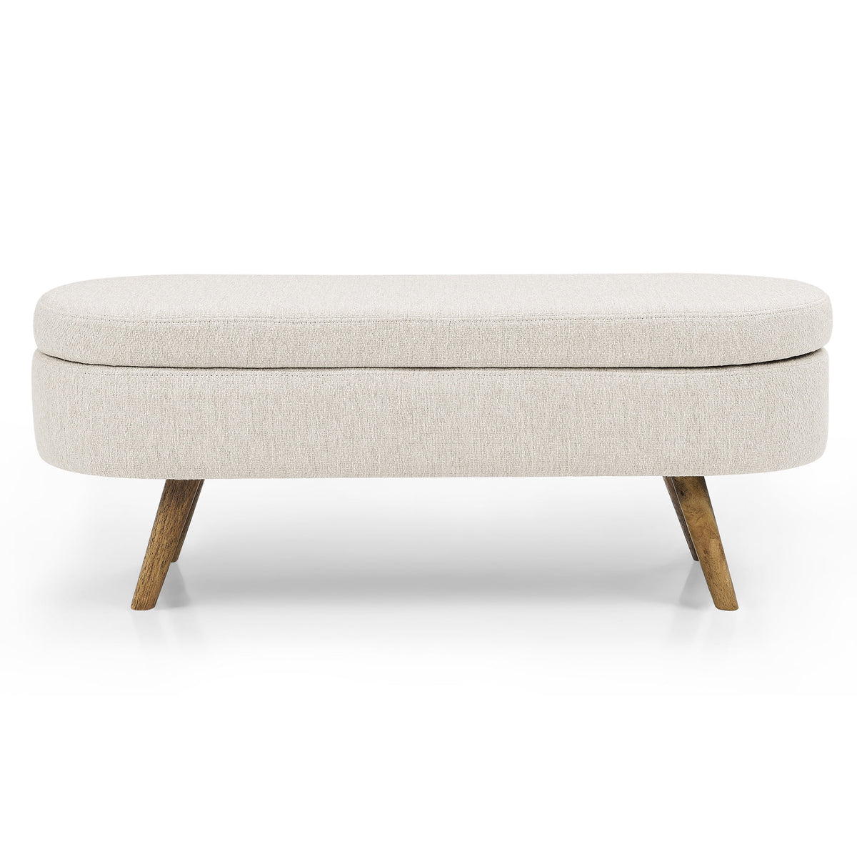 Oval Storage Bench with Rubber Wood Legs T776