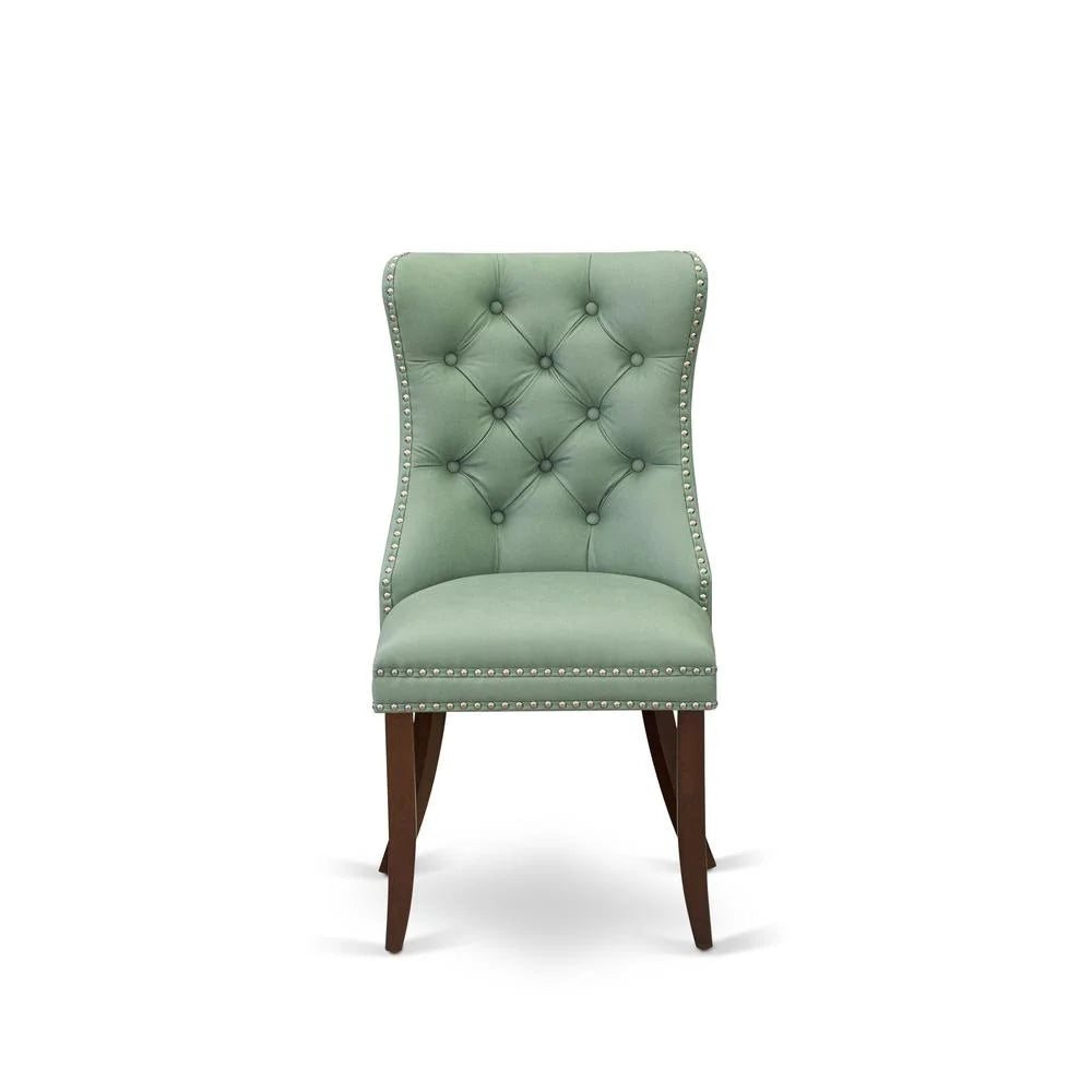 Willow Green faux leather Upholstered Dining Chairs, Set of 2 S82158