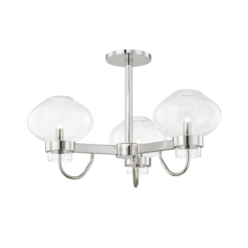 Polished Nickel 3 Light Semi-Flush Mount H85964
