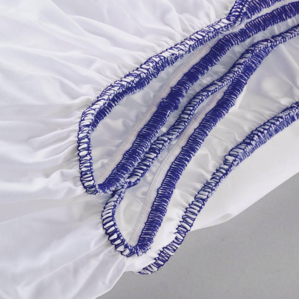 White Percale Fitted Full Bed Sheets 54 x 80 x 14 in. U35625
