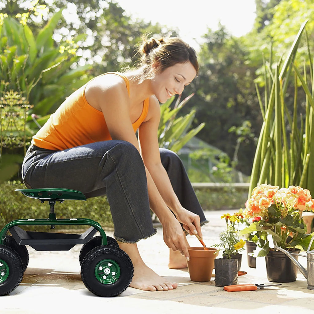Garden Cart Rolling Work Seat K650892