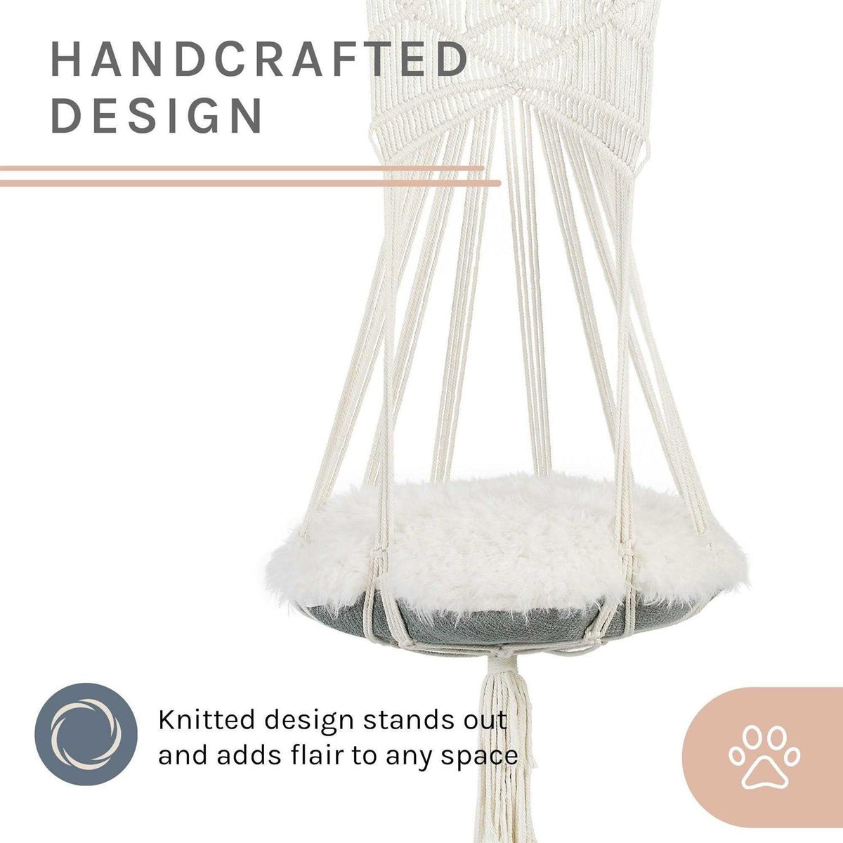 White Macrame Cat Tree N955805