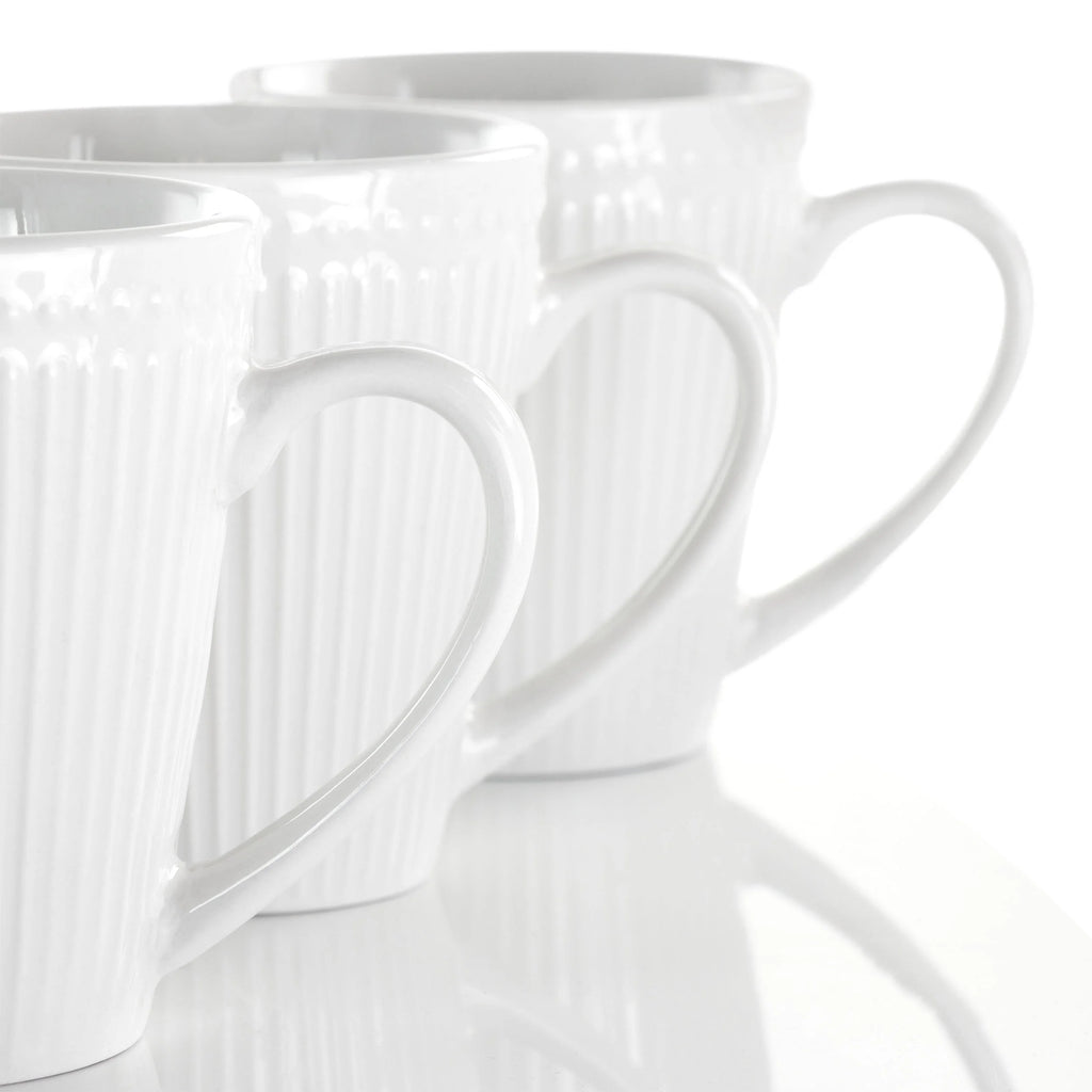 12 Piece Porcelain Mug Set in White H284