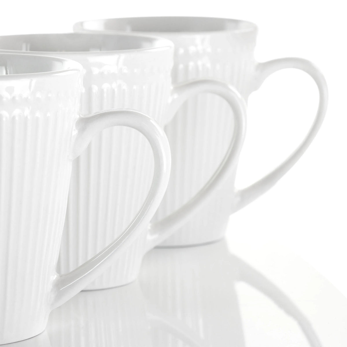 12 Piece Porcelain Mug Set in White H284