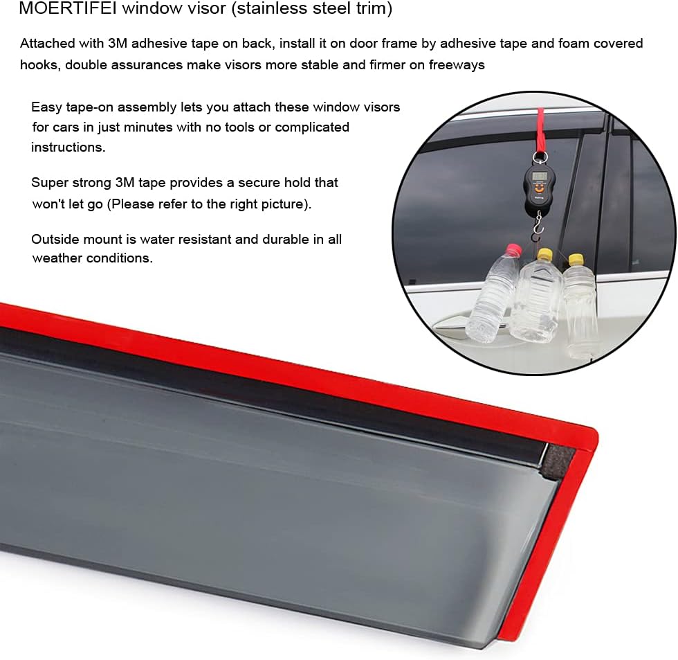 Translucent Smoked Tint Side Window Visor Deflectors Pack of 2 G3475