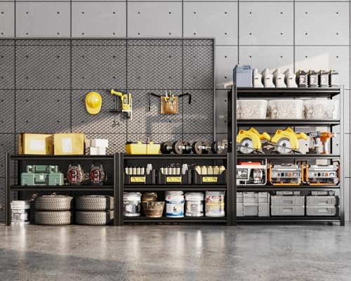 5 Tier Adjustable Heavy Duty Metal Shelving Unit, Black L176