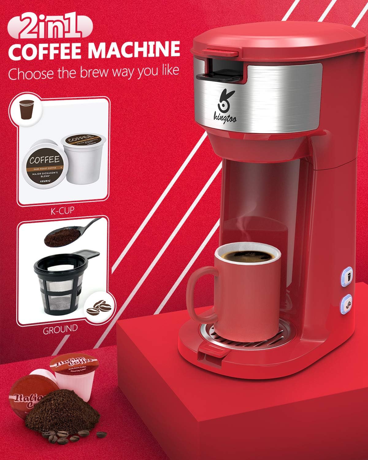Single Serve K Cup Coffee Maker with Self Cleaning Function I7915
