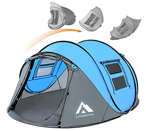 4 Person Pop Up Tent Waterproof Automatic Setup 2 Doors Instant Family Tent X263