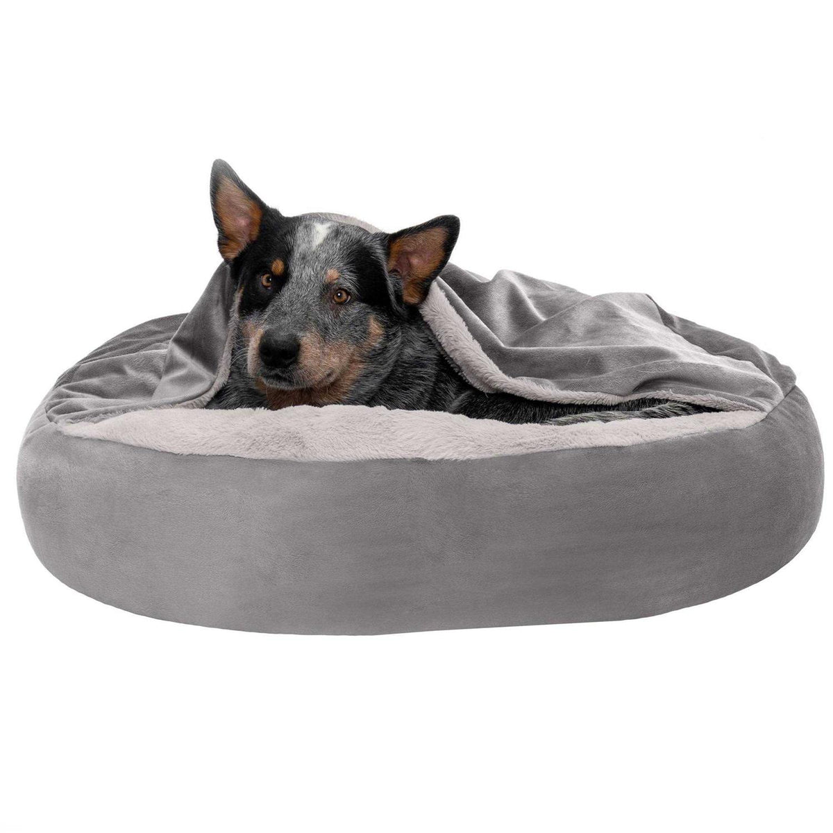 Faux Fur Hooded Donut Bed J95419