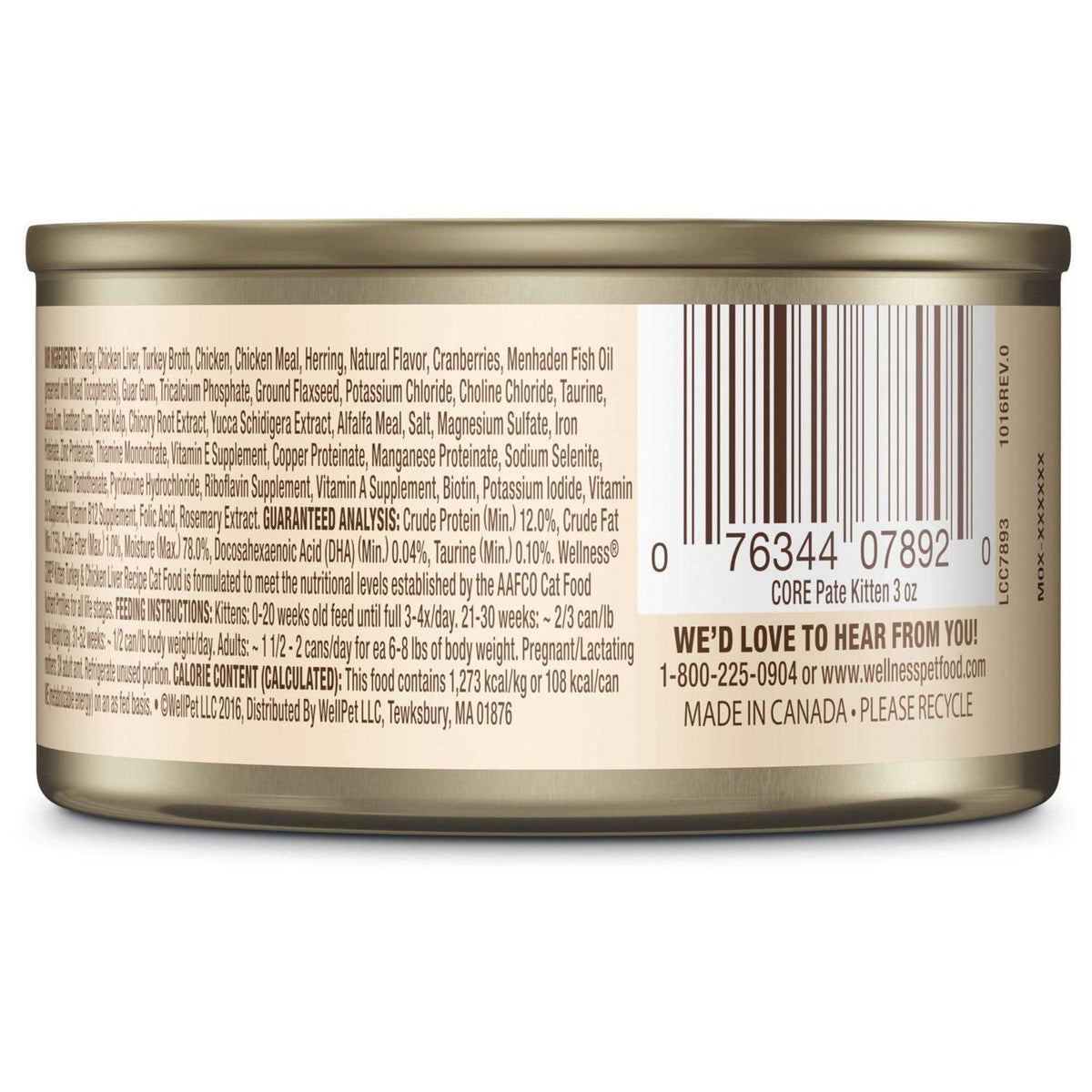 Grain-Free Turkey & Chicken Liver Pate Canned Kitten Food J3840