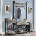 Oak Grey Hall Tree with Storage R5561