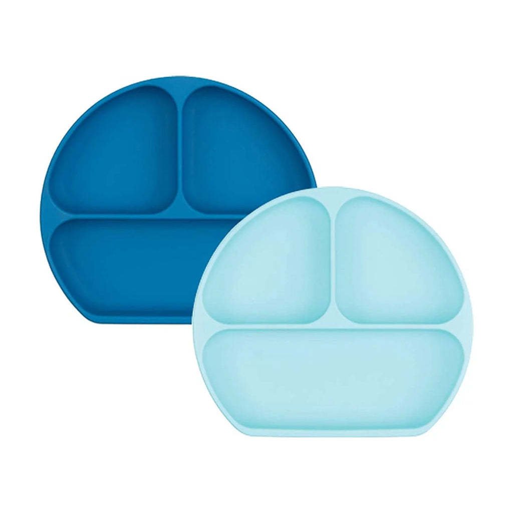 Silicone Suction Divided Baby Plate, BPA Free, 2pk Dark Blue/Blue E41232