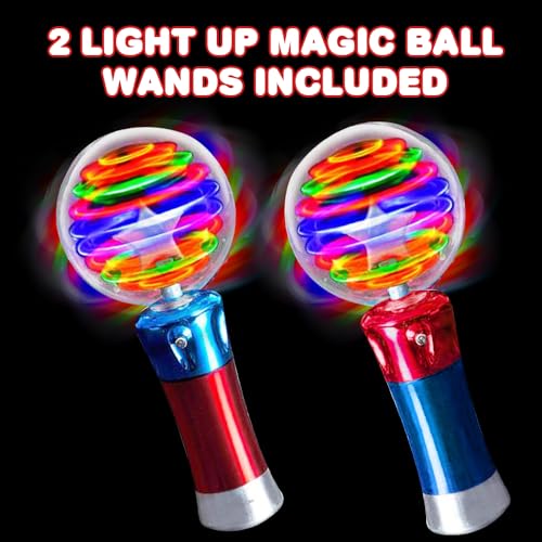 7.5 Inch Light Up Magic Ball Toy Wands, Set of 2 V3274