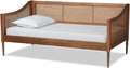 Brown Finished Wood and Synthetic Rattan Twin Size Daybed K144780