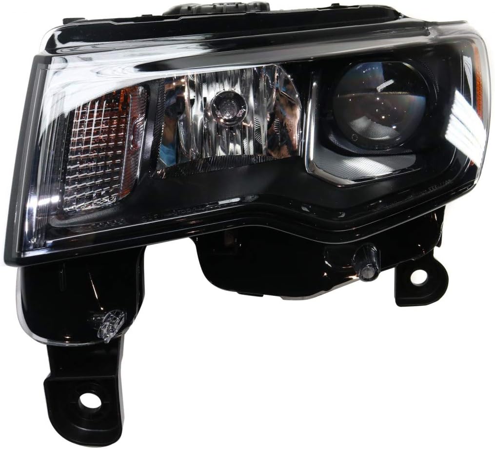Jeep Grand Cherokee Passenger Side Black Bezel Halogen Headlight Assembly M413