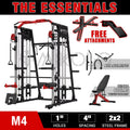 Smith Machine Power Rack Cage with Weight Bench and Cable Crossover System P40974