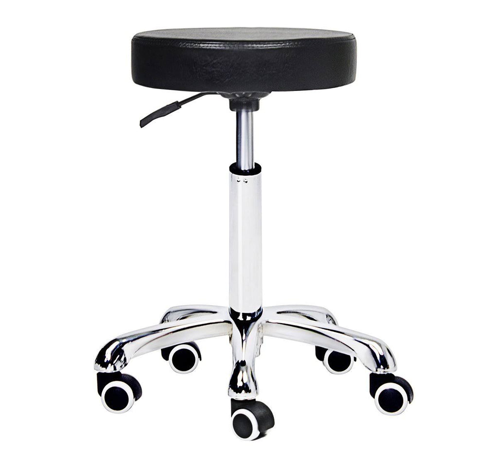 Height Adjustable Rolling Swivel Stool Chair with Round Seat T573454