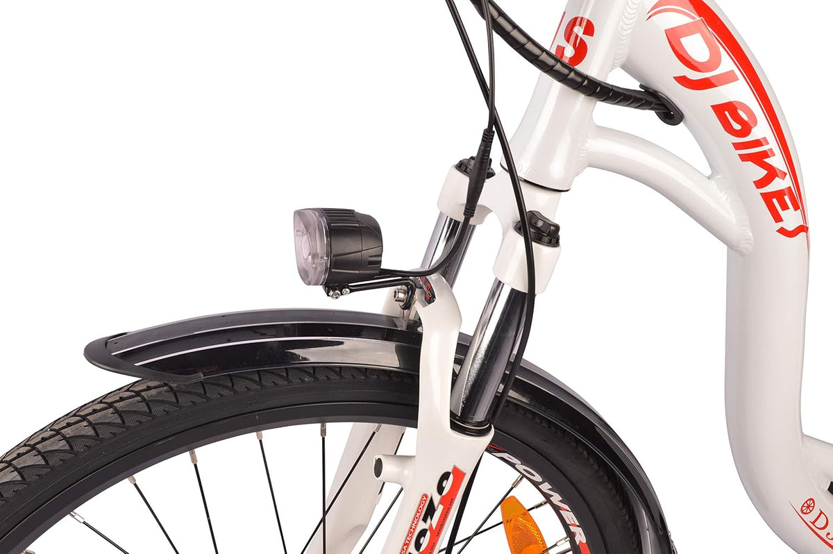 Pearl White 750W 48V 13Ah Step-Thru Electric Bicycle R110769