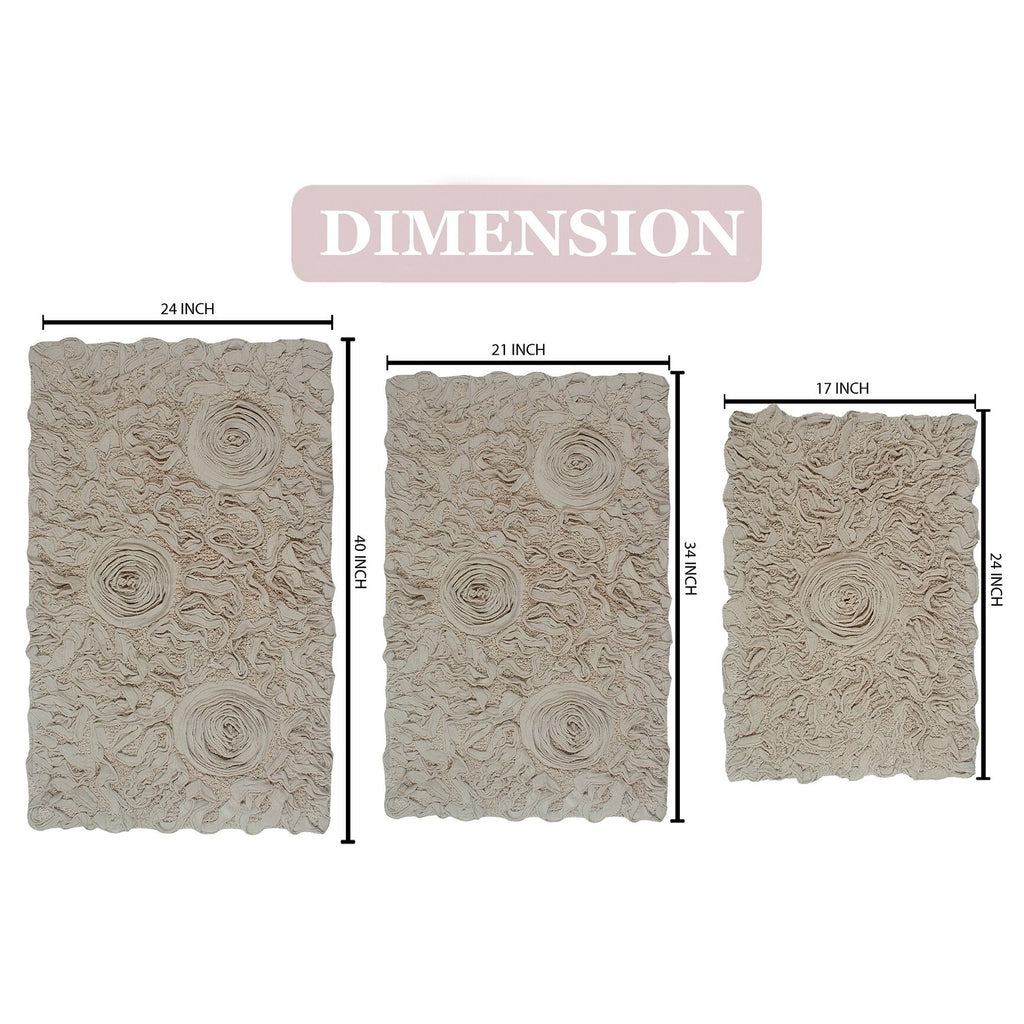 Linen 3 Piece Set Bathroom Rug Q71780