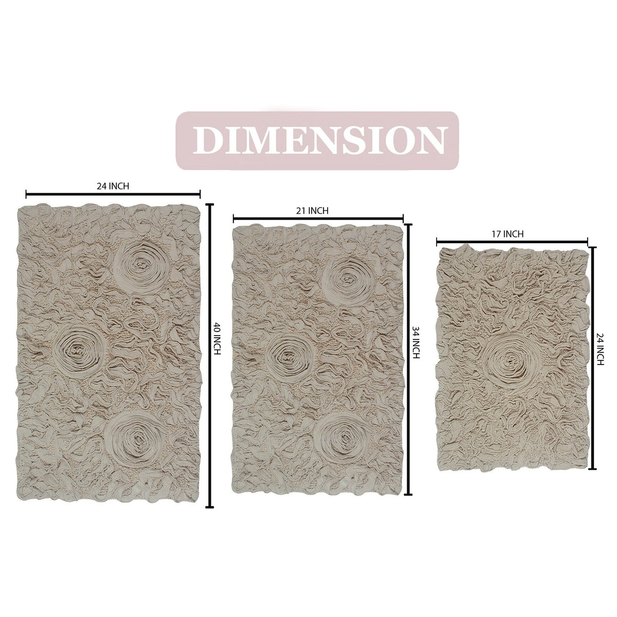 Linen 3 Piece Set Bathroom Rug Q71780