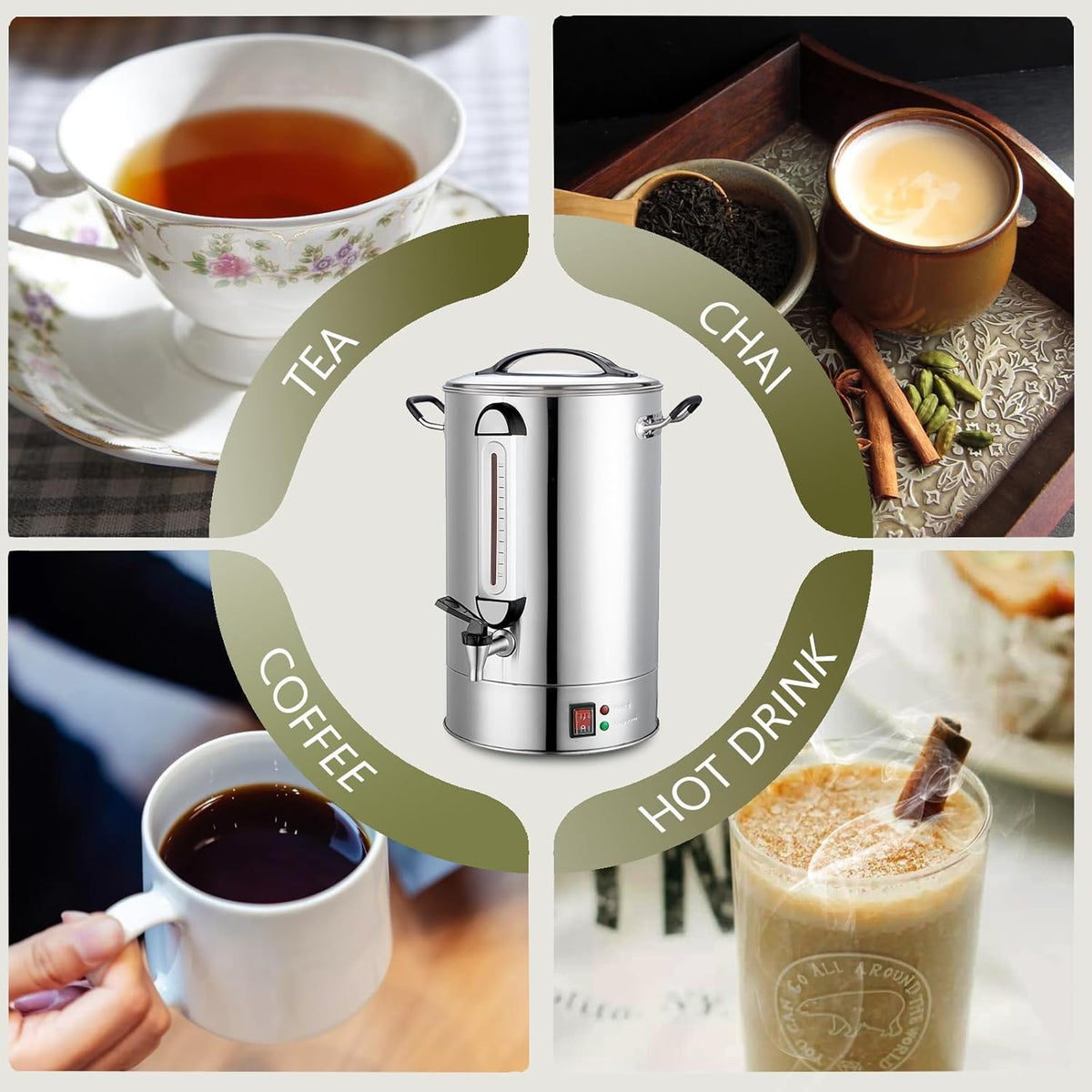 24L 160 Cup Stainless Steel Coffee Urn B2965