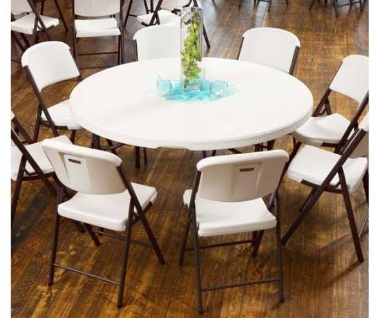 Commercial Round Folding Table 4 Pack Almond V664