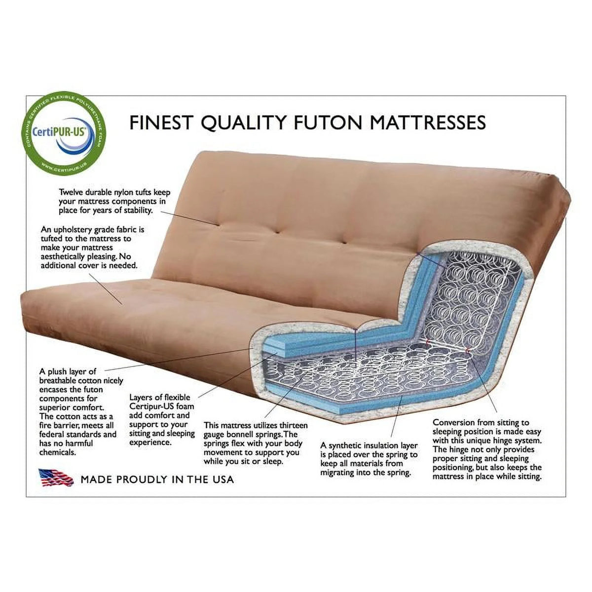 Fabric Full Size Futon Cover in Multi-Color Canadian Print S29097